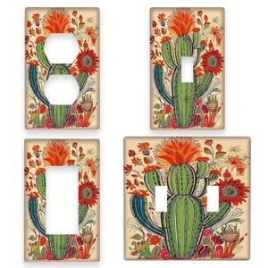 Set of 4🌵Cactus Floral Light Switch Covers